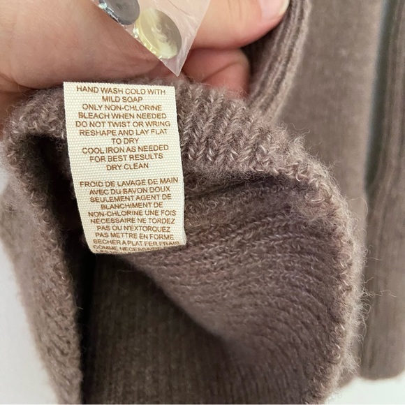 NWT Free People Sweater Brown Wool with Gold Shimmer Embellishment Size Large - Picture 13 of 13